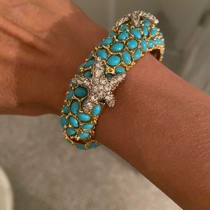 Kenneth Jay Lane Turquoise and Crystal stone bracelet